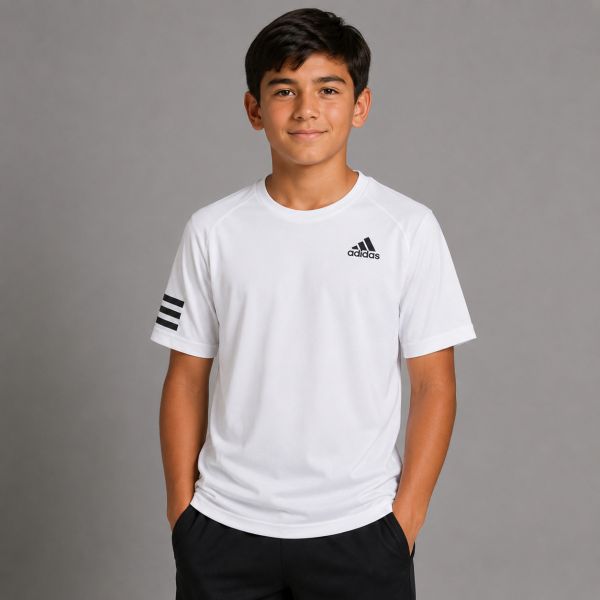adidas Club 3-Stripes Boy's Tennis T-shirt GK8180