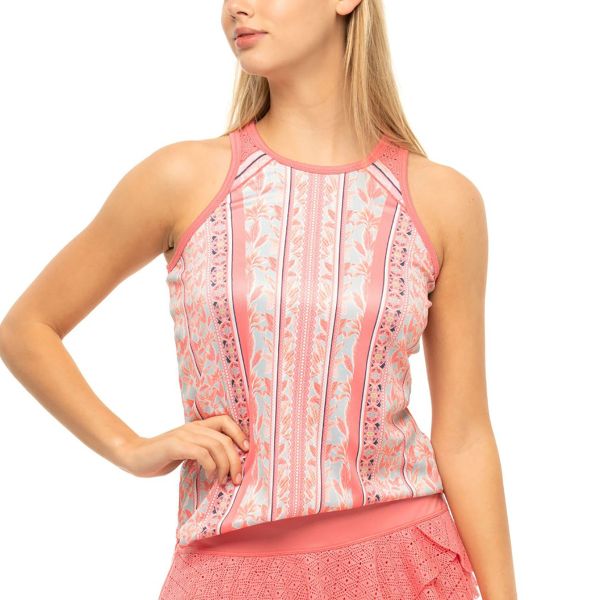 Lucky In Love Flower Patch Tuck Women's Tennis Tank CT799-G38652