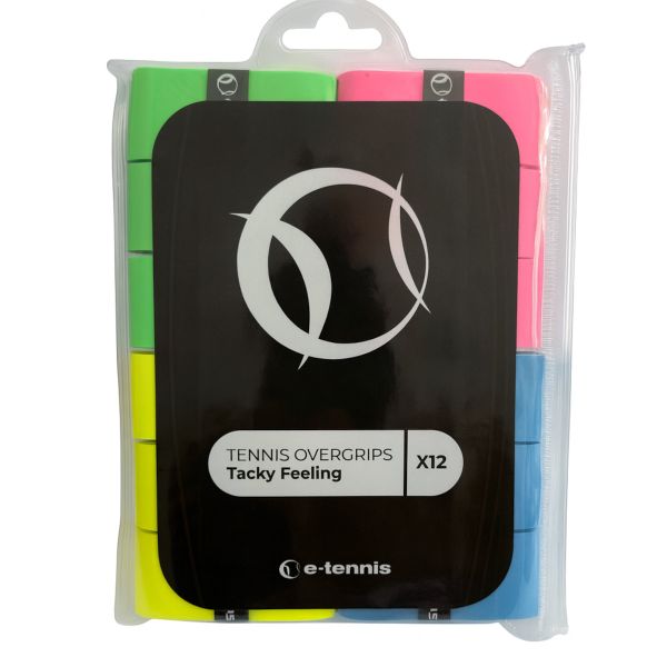 E-Tennis Perforated Overgrips x 12 ET-pb12-ASS