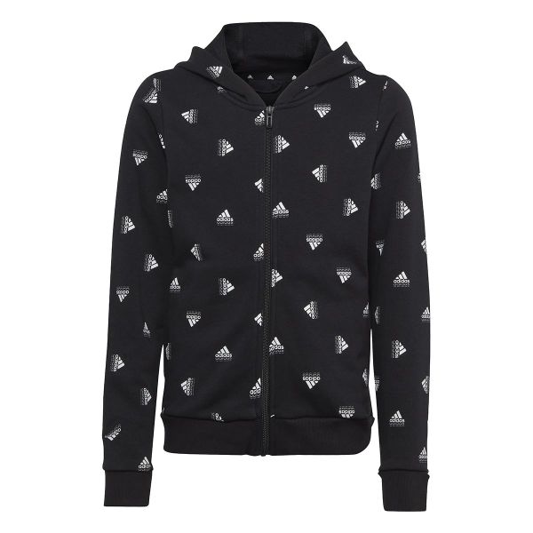 adidas Brand Love Print Cotton Full-Zip Kids Hoodie IB8921