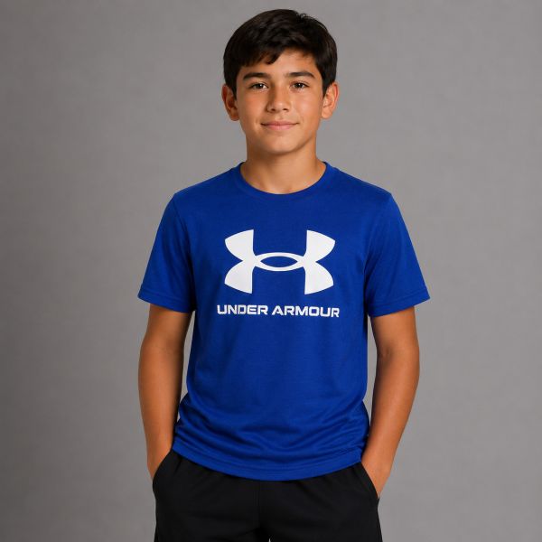 Under Armour Sportstyle Logo Boy's Short Sleeve Shirt 1363282-400
