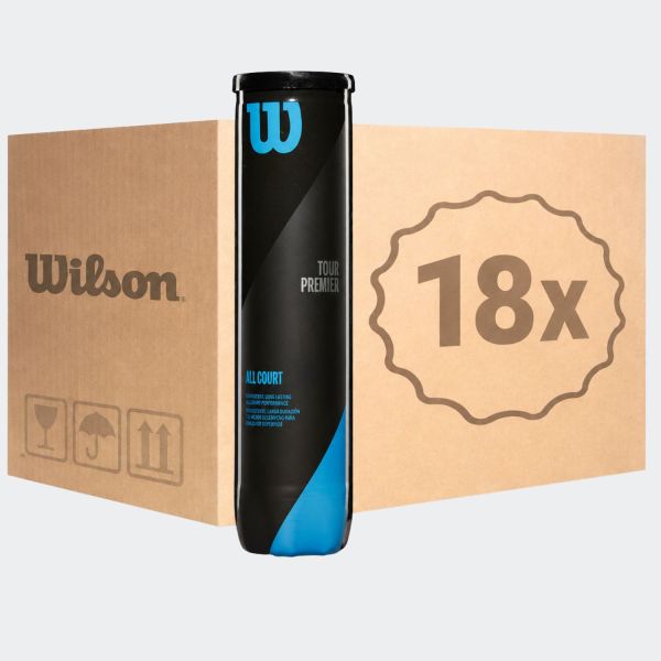 Wilson Tour Premier All Court Tennis Balls x 72 WRT119400-case